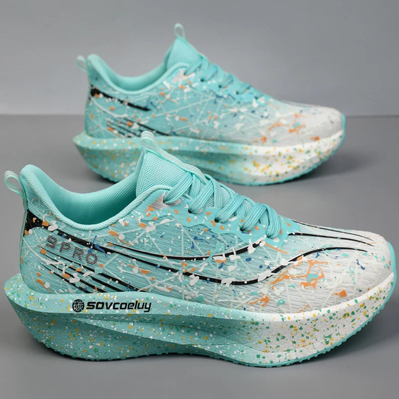 Running Shoes Men Speciality Carbon Board Marathon Sports Breathable Lightweight Women's Comfortable Athletic Nonskid Sneakers﻿