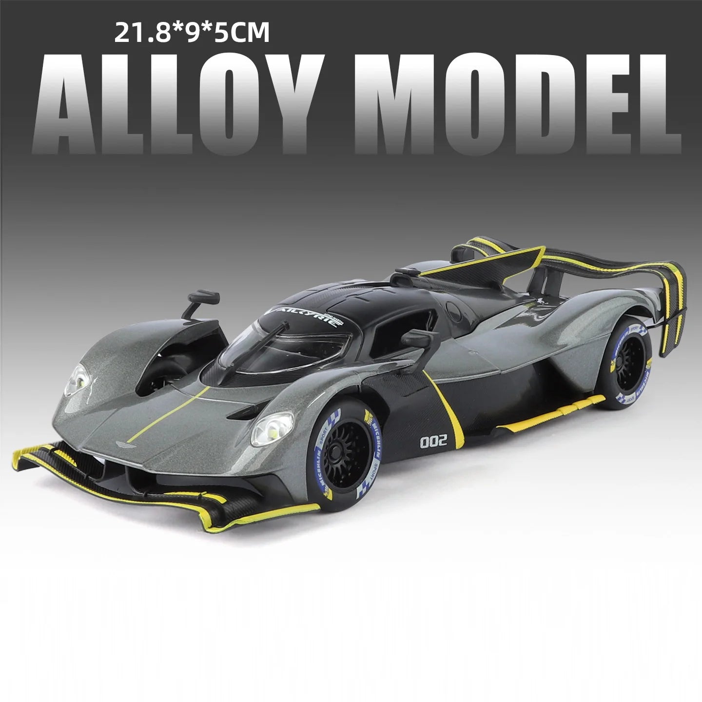 1:24 Valkyrie P1 Alloy Diecast Sports Car Miniature Model Toys Car Four Wheel Suspension Sound Light Pull Back Vehice Boy's Gift