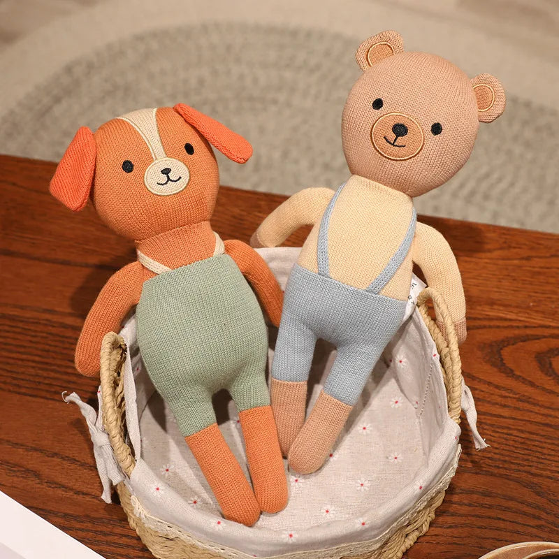 1pc 30cm Cute Rabbit Wear Cloth With Dress Plush Toy Stuffed Soft Animal Dolls Panda Cat Dog For Baby Birthday Gift