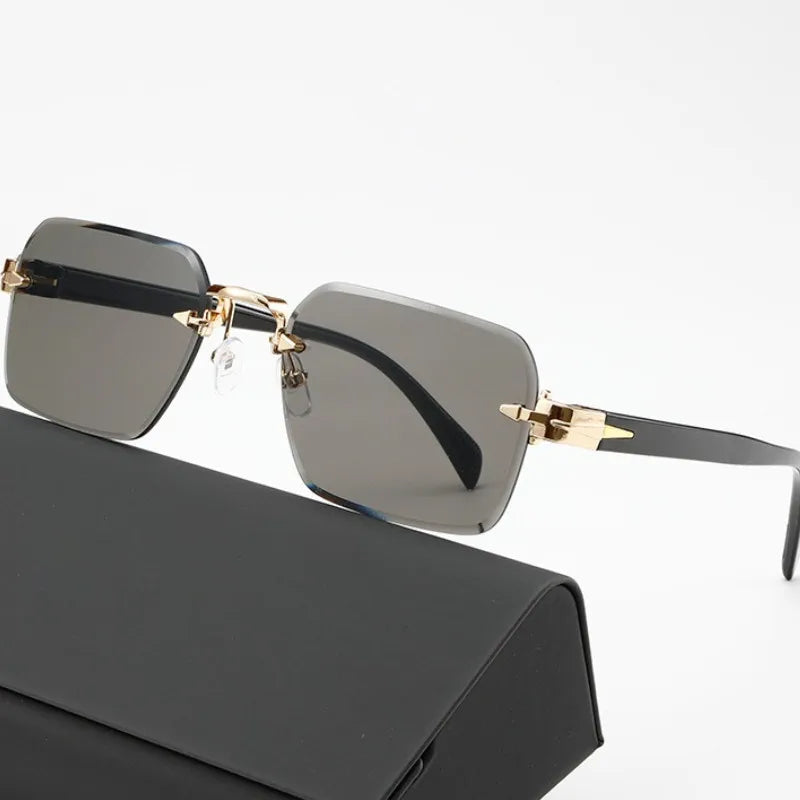 Men's Classic Borderless Beam Frame Fashion Sunglasses UV400 Protection FunctionFashionable Decorative Accessories Outdoor