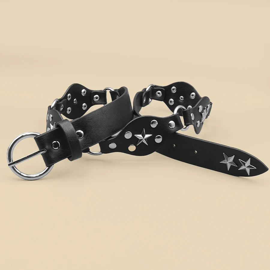 Classic Buckle Splicing Women's Belt, Simple Solid Color Rivet Belt for Daily Commuting, Dating and Leisure Accessories