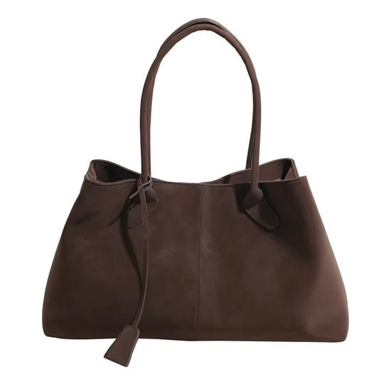 Faux Suede Solid Color High Quality Fashionable Versatile Handbag 2026 Women's Product Hot Selling Large Capacity Shoulder Bag