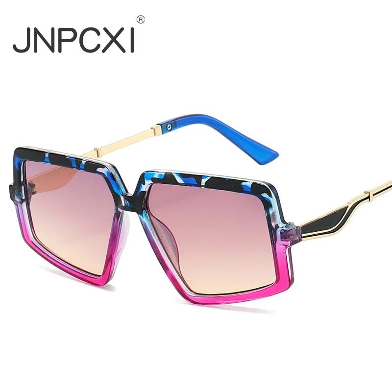 JNPCXI New 2026 Square Sunglasses Women Fashion Gradient UV400 Retro Rivets Candy Color Trending Men Sun Glasses
