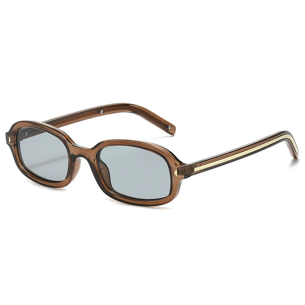 JNPCXI New Small Square Sunglasses Women Retro Leopard Tea Brand Designer Shades UV400 Men Rivets Punk Sun Glasses
