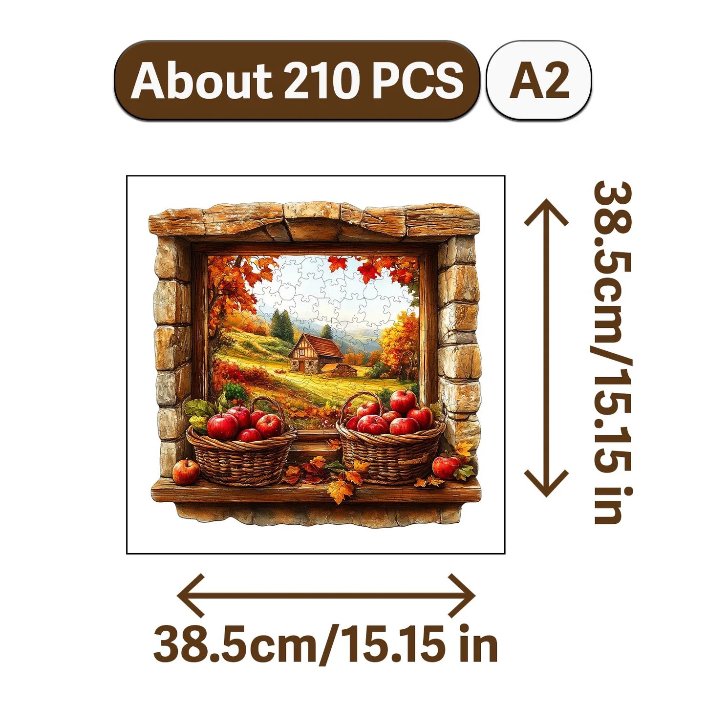 Autumn Scenery Wooden Jigsaw Puzzle Art Style Wooden Decor Painting Christmas and Halloween Gift Toy for Teen and Kid