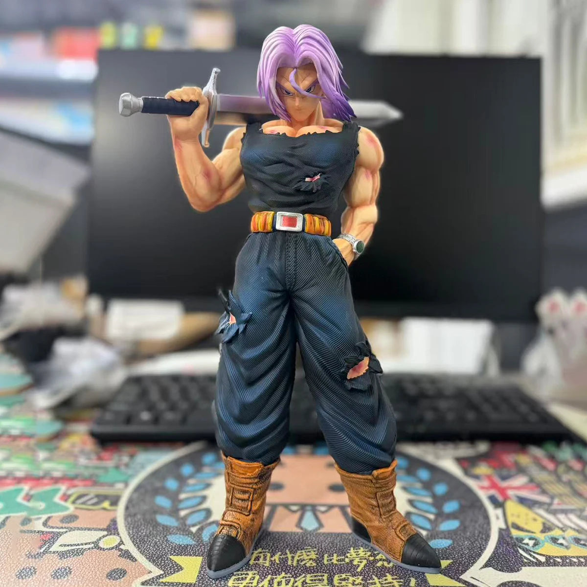 32.5cm/12.8inch Dragon Ball Z Trunks Figure Replace Heads Future Trunks Super Saiyan Action Figures Collection Mode Toys Gifts