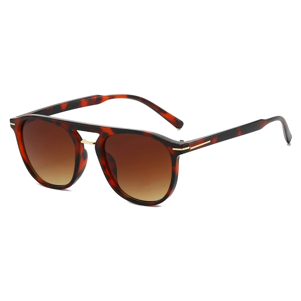JNPCXI New Fashion Square Sunglasses Women Double Bridges Green Stripe Gradient Shades Men Trending Sun Glasses UV400