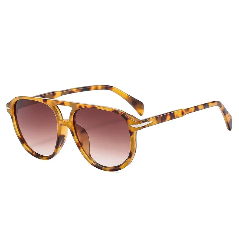 JNPCXI Retro Double Bridges Pilot Men Rivets Sunglasses UV400 Fashion Women Luxury Sun Glasses Black Orange Shades