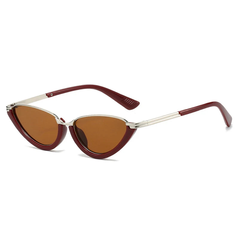 JNPCXI Retro Small Cat Eye Women Sunglasses Fashion Clear Ocean Lens Shades UV400 Men Trending Punk Gradient Sun Glasses