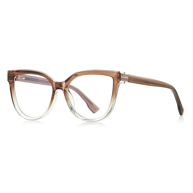 JNPCXI New Cat Eye Flower Anti-Blue Light Reading Glasses Women Customizable Prescription Myopia Lenses