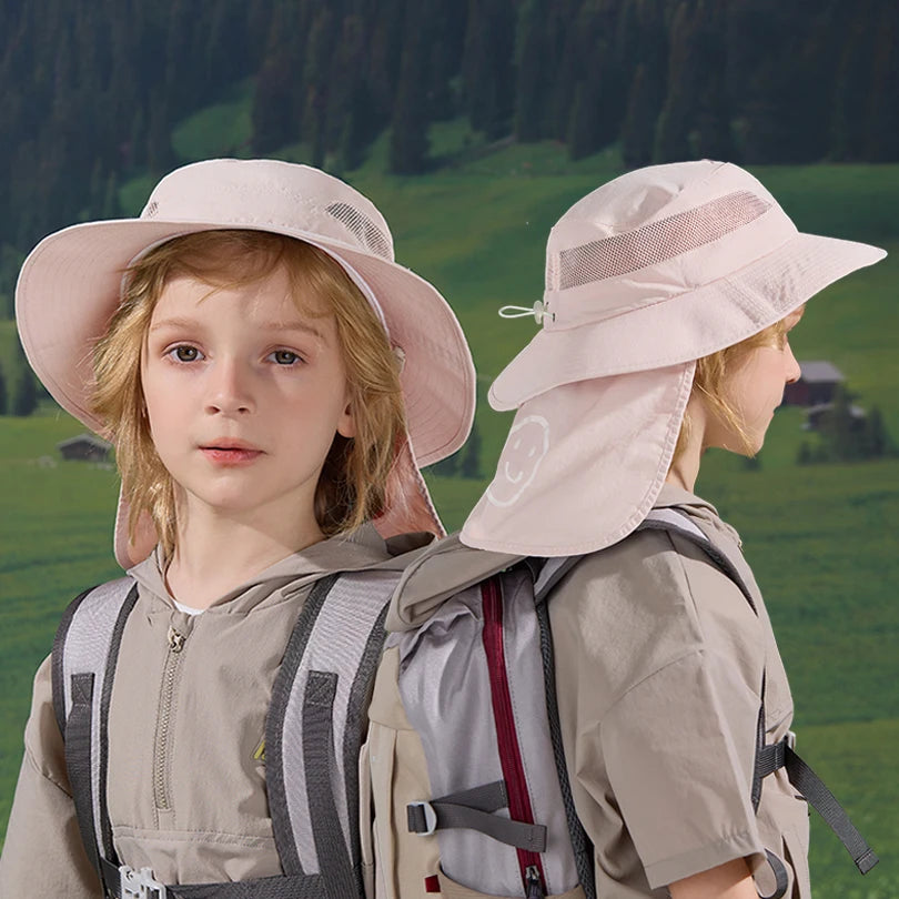 1210Quick-drying l Children's Bucket Hats Kids Wide Brim Beach UV Protection Outdoor Essential Sun Caps