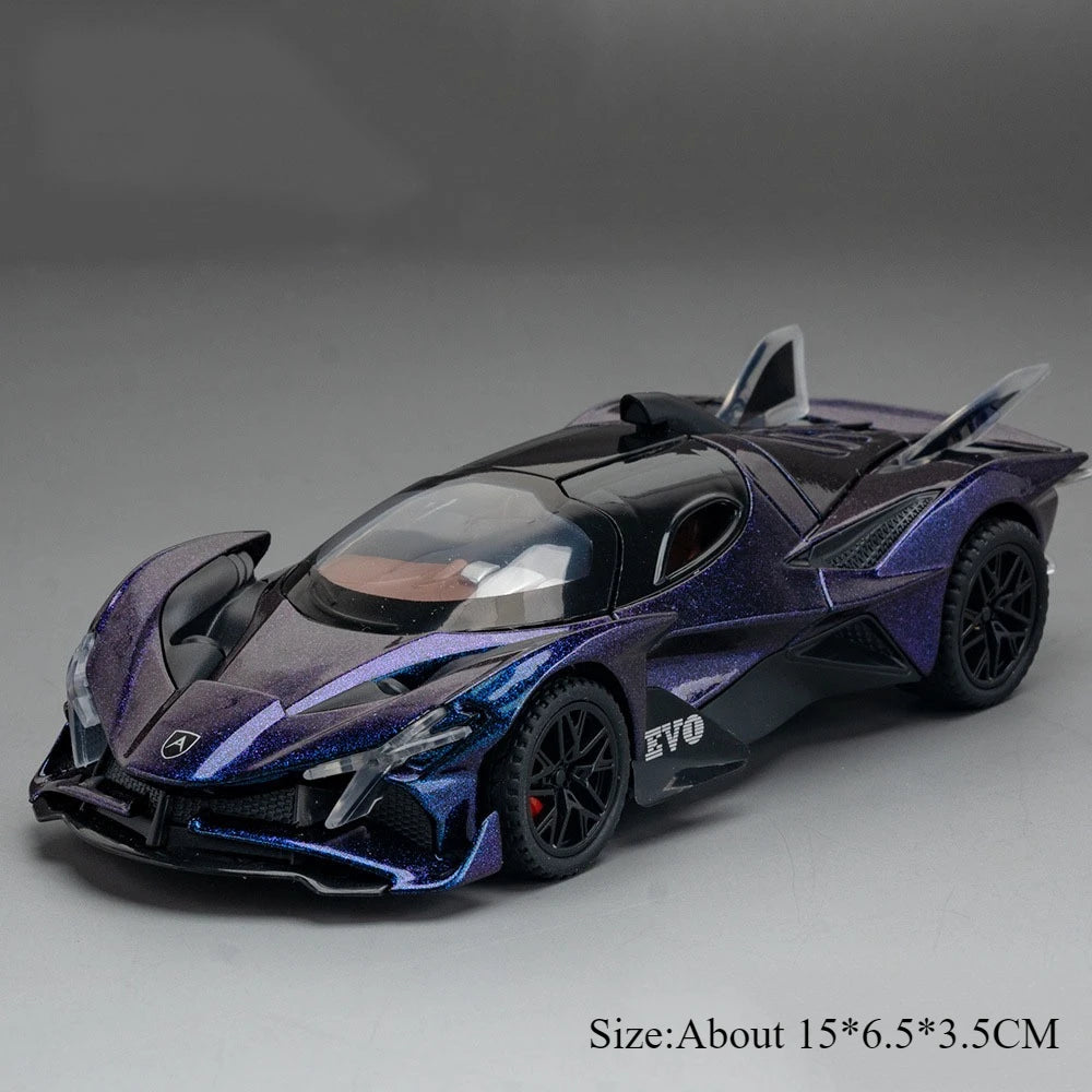 1:32 Apollo IE EVO Alloy Model Toy Diecast Car Doors Opened Sound Light Pull Back Miniature Rubber Tires Cars Kid Christmas Gift