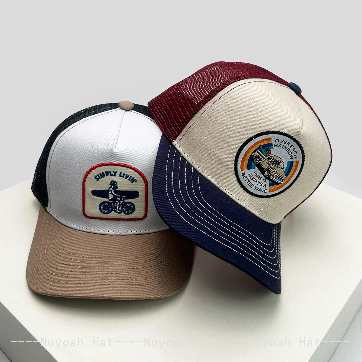 New Men Women Color Block Letter Embroidery Baseball Hats Breathable Mesh Sunshade Personal Trucker Caps Versatile Fashion Retro