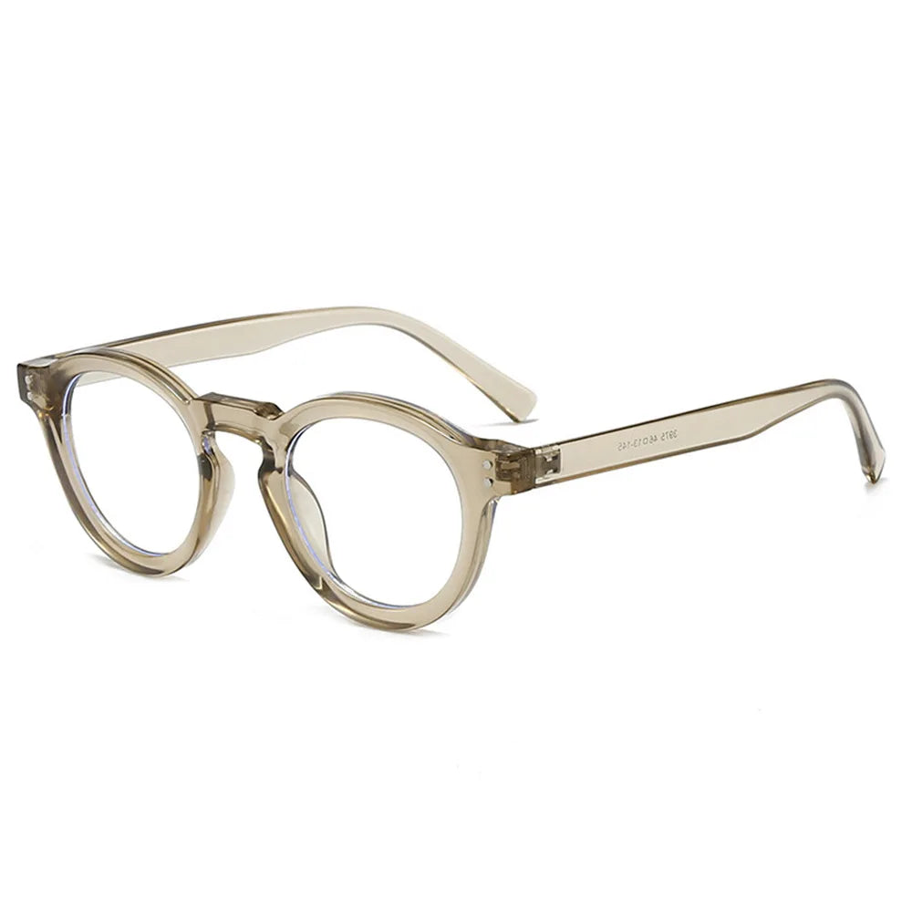 JNPCXI New Fashion Small Round Sunglasses Women Shades Fashion Leopard Blue Lens Men Trending Rivets Frame UV400