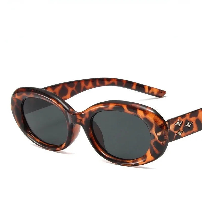 3PCS Y2K Fashion Korean Sweet Cool Spicy Girl Sunglasses for Women Men Premium Retro Oval  Sunglasses