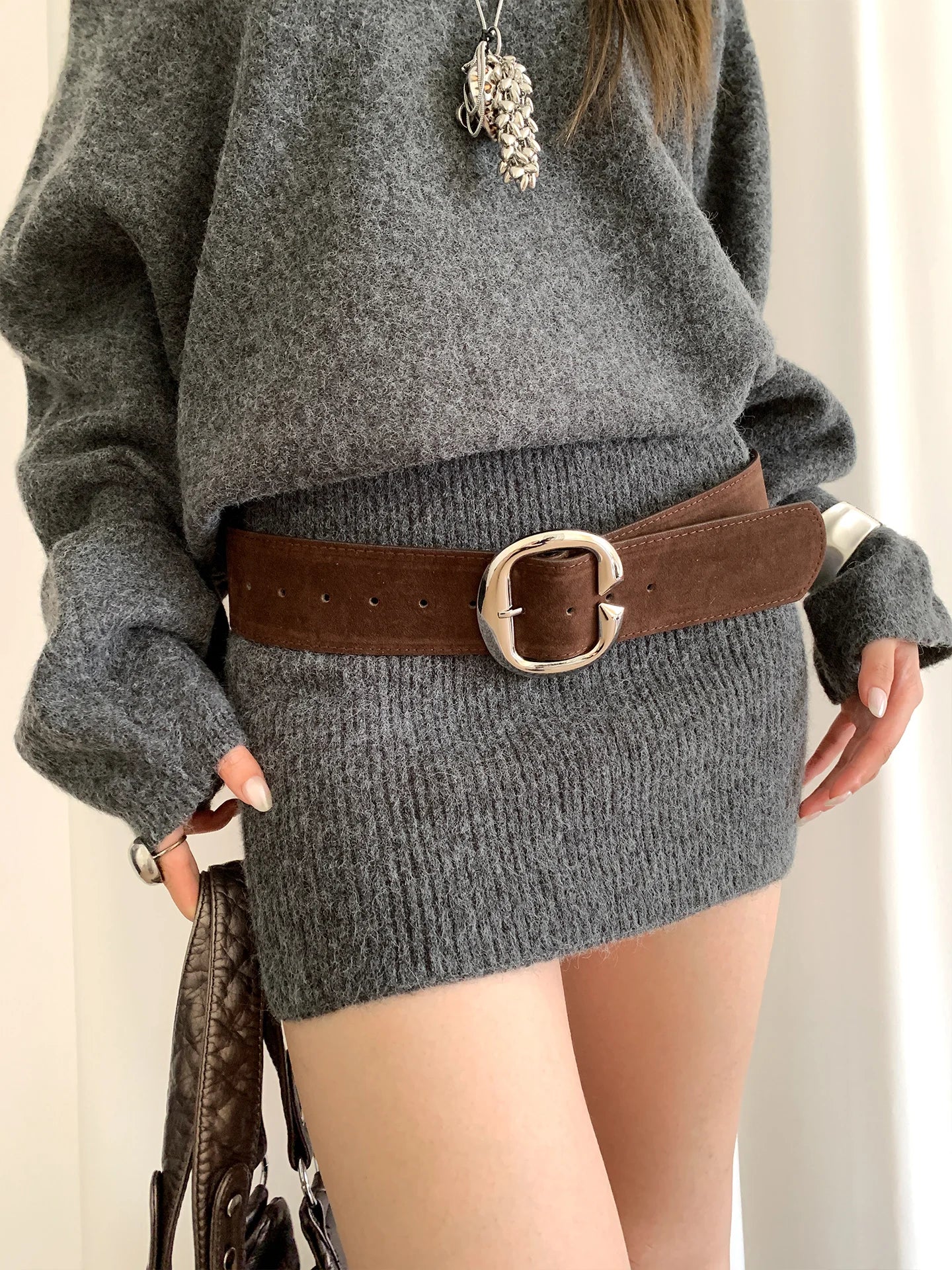 Retro Melange Velvet Wide Belt For Women High-End Sense Accessory To Match Skirts And Jeans Versatile Belt