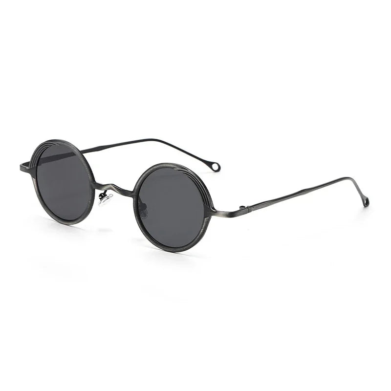 JNPCXI Retro Polarized Classic Metal Small Round Punk Men Sunglasses Fashion Clear Anti Blue Light Women Sun Glasses UV400