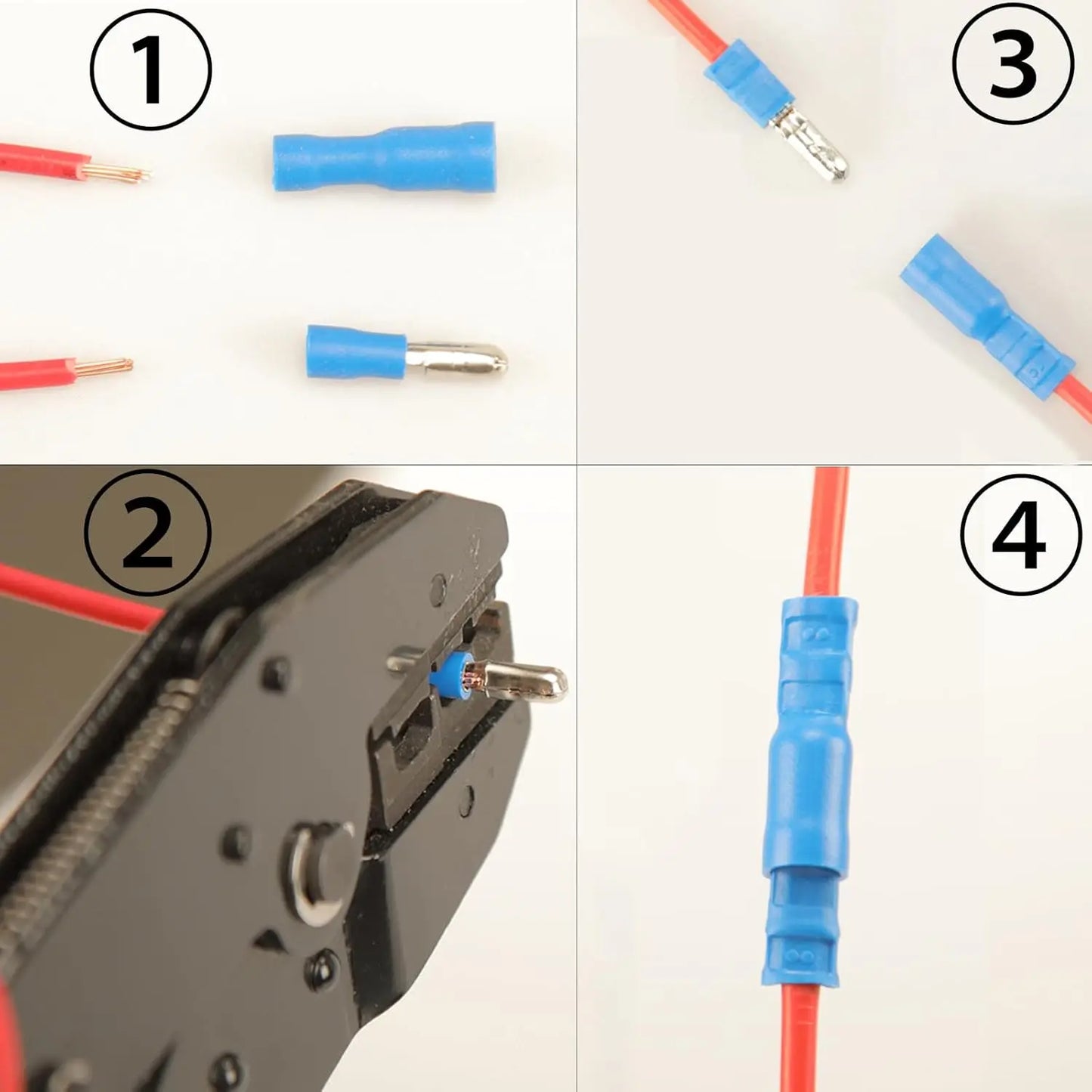 100Pcs Blue Bullet Connectors 16-14AWG Female & Male Bullet Butt Connector for Automotive, Boat, Stereo, Industrial Equipment