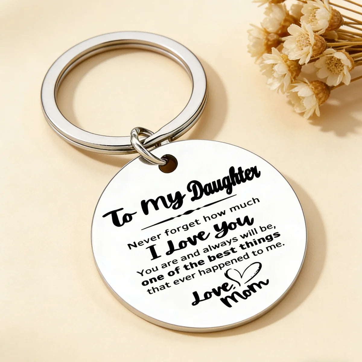 To My Daughter Keychain from Mom Never Forget How Much I Love You Ideal Gift for Daughter'S Birthday, Graduation