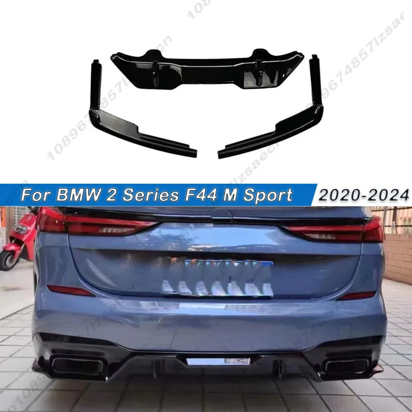 For BMW 2 Series F44 M Sport 220i 228i M225I M235 2020-2024 Car Rear Bumper Diffuser Lip Splitter Spoiler Body Kits Tuning Black
