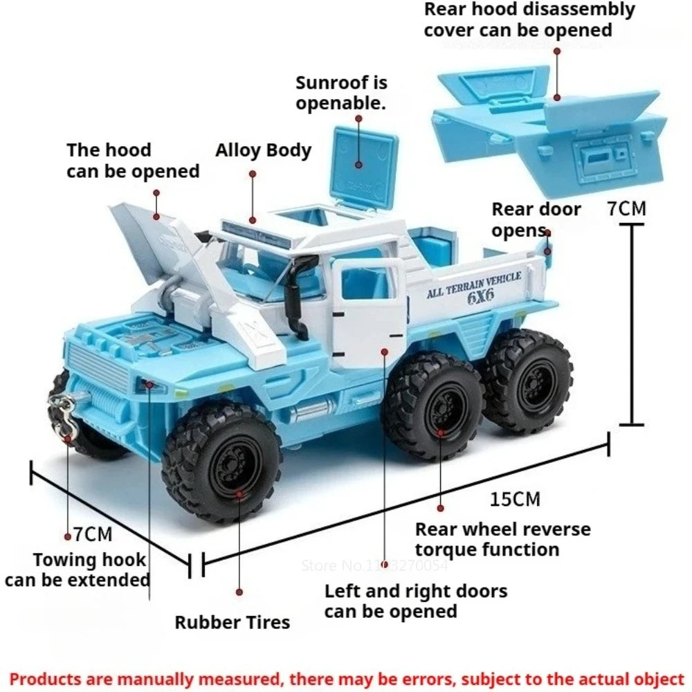 1:32 Conqueror Dongfeng Mengshi Car Model Alloy Diecast Toys Doors Opened Rubber Tire Pull Back Vehices for Friend Holiday Gifts