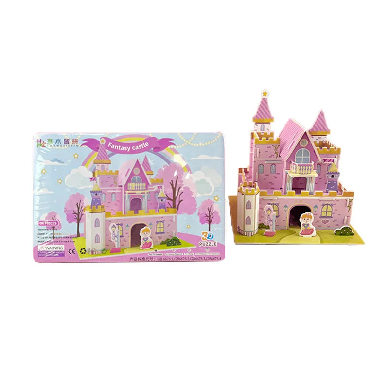 Castle Paper 3d Three-dimensional Puzzle Handmade DIY Puzzle Origami Kindergarten Children 6-10 Years Old Educational Toys