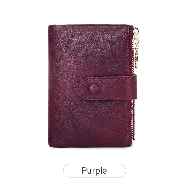 Women's Wallet Short Three Layer Large Capacity Double Zipper Card Holder ID Card Credit Bank Card Holder Money Purses for Women