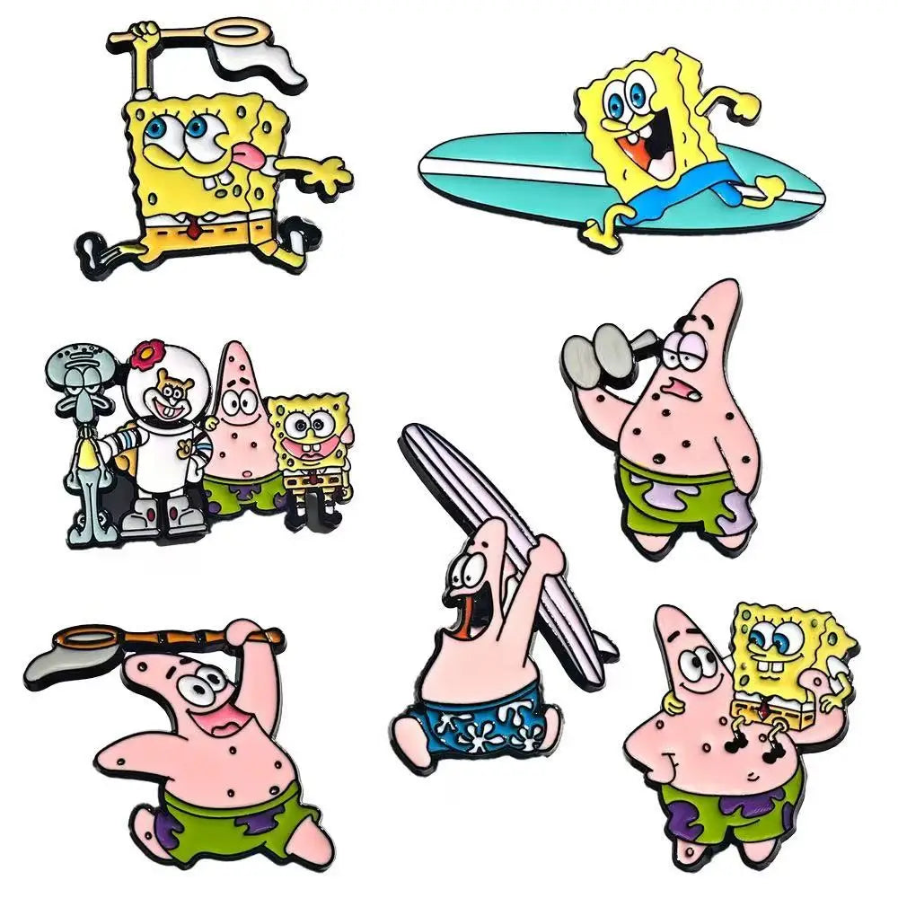 7pcs Anime Enamel Pins Set Cute Cartoon Metal Brooch Badges for Backpack Jewelry Gifts
