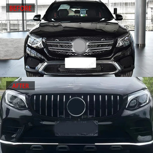 Car Front Hood Grille For Mercedes Benz GLC-Class X253 2015-2019 GLC250 GLC300 GLC350e GLC43 AMG GT Style  Racing Grill Body Kit