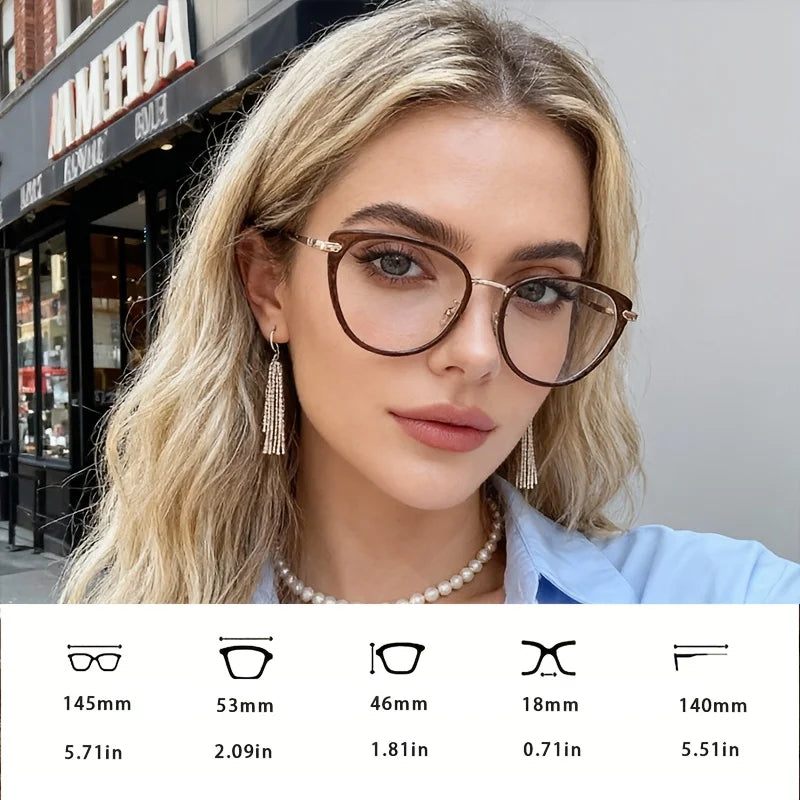 Retro Cat Eye Glasses for Women Glasses Anti Blue Light Ultra Light Glasses Frame Glasses