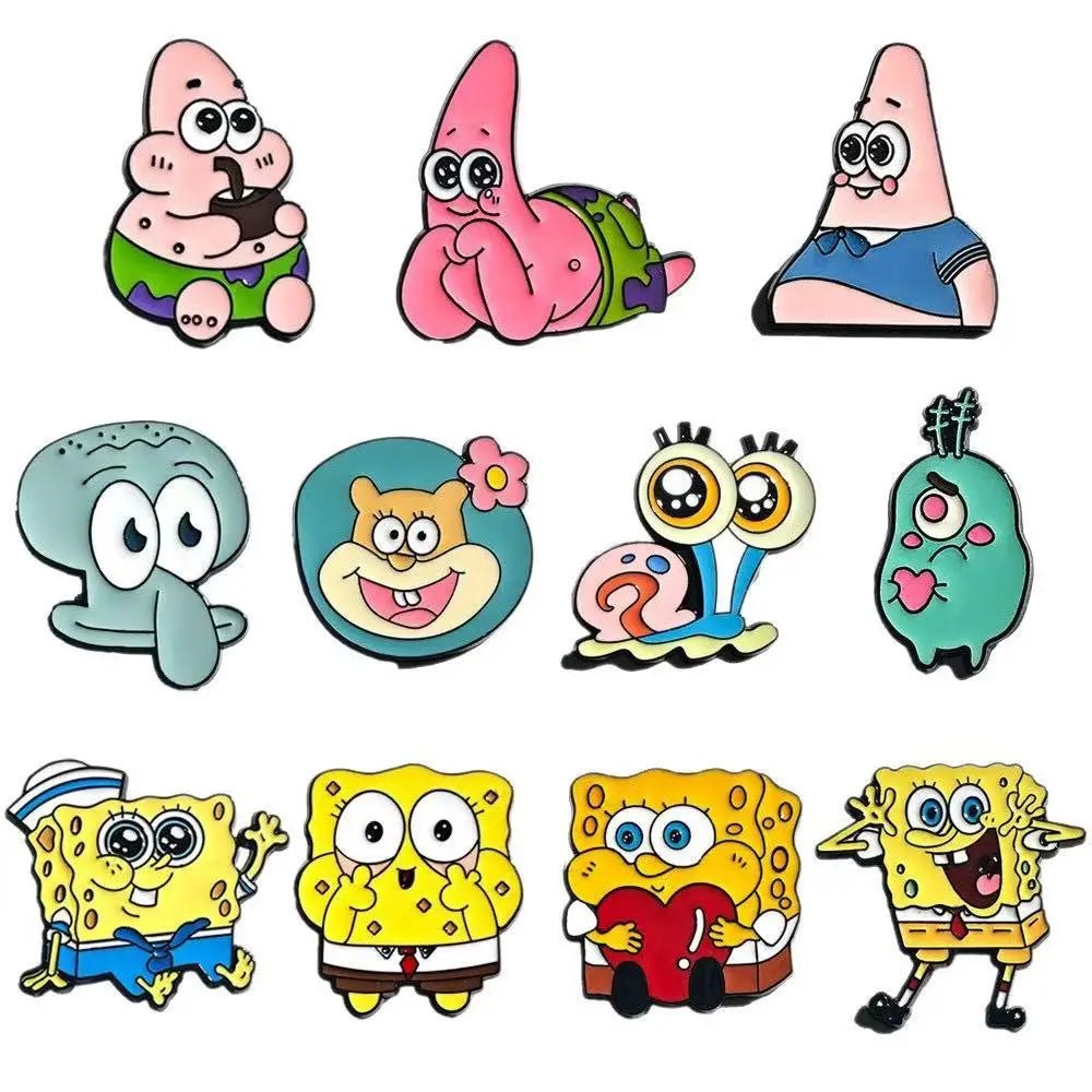 11 PCS  Enamel Pins – Funny Cartoon Brooches for Backpack Decor, Birthday Gifts for Kids & Anime Lovers