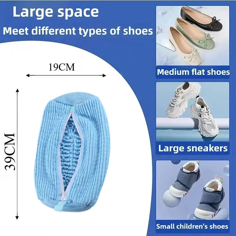 Washable Shoe & Drying Bag with Soft Fiber - Durable Polyester Laundry Protector
