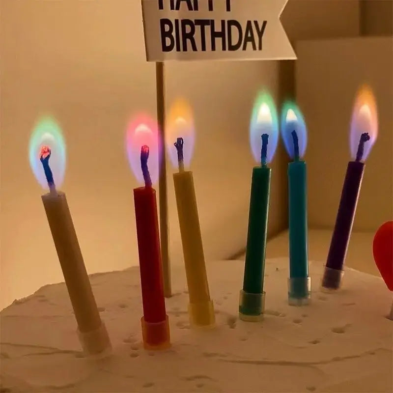5/6pcs Rainbow Flame Birthday Candles - Creative Cake Toppers for Parties & Desserts