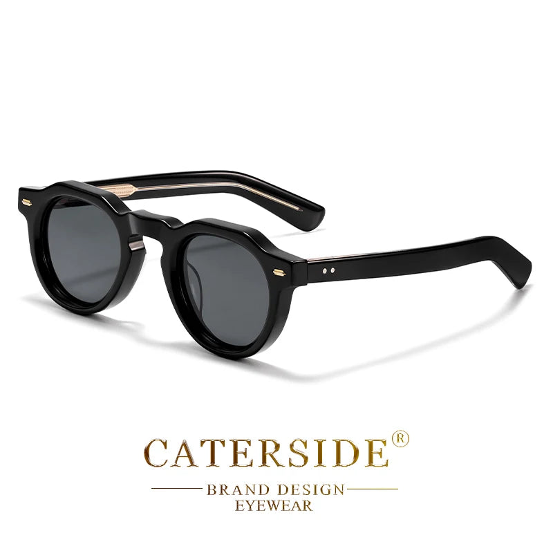 CATERSIDE Acetate Simple Men Sunglasses Polarized Small Frame High-Quality Frame Sun Glasses Women Party Travel Outdoor Glasses