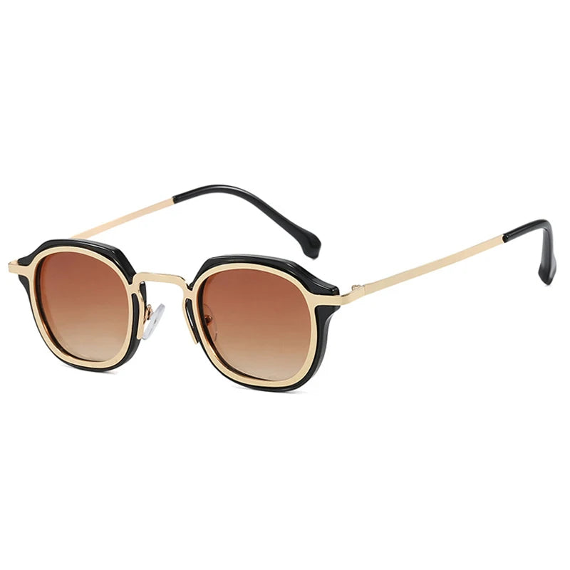 JNPCXI Ins Popular Fashion Small Round Men Punk Sunglasses Retro Women Trending Black Sun Glasses Gradient Shades