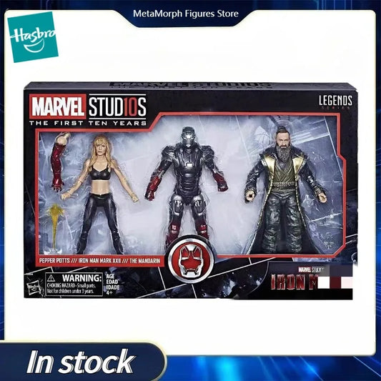 Original Hasbro Marvel Legends Series THE FIRST TEN YEARS PEPPER POTTS/IRON MAN MARK XXII/THE MANDARIN Anime Figure Toy Model