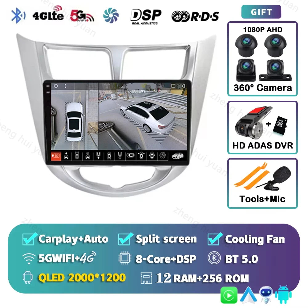 9 '' for Hyundai Solaris Accent i25 2010 - 2016 Car Multimedia Radio Video Player Android 16 GPS Navi HD Touch Screen BT WiFi