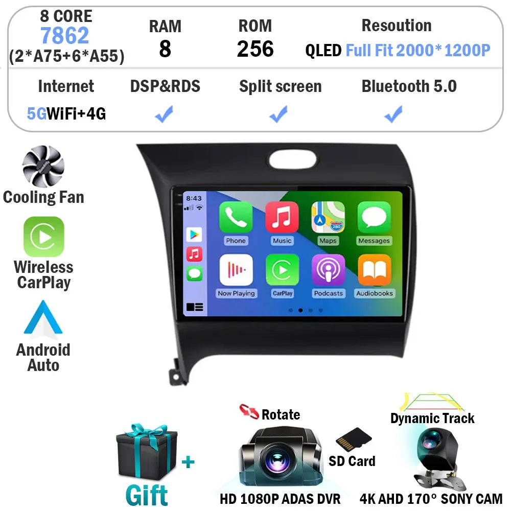 Android 15 Radio Carplay For Kia Cerato 3 K3 Forte 2013 2014 2015 2016 2017 2018 Auto Stereo Multimedia Player GPS Navigation
