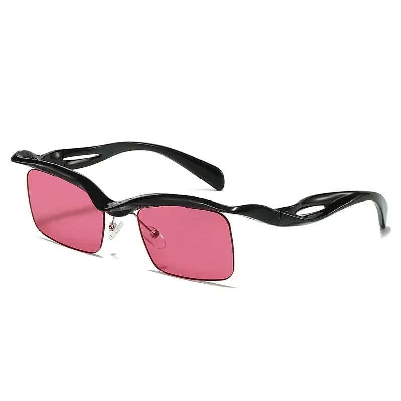 JNPCXI Retro Unique Rimless Square Sunglasses Fashion Ocean Lens Shades Brand Designer Men Punk Mirror Sun Glasses