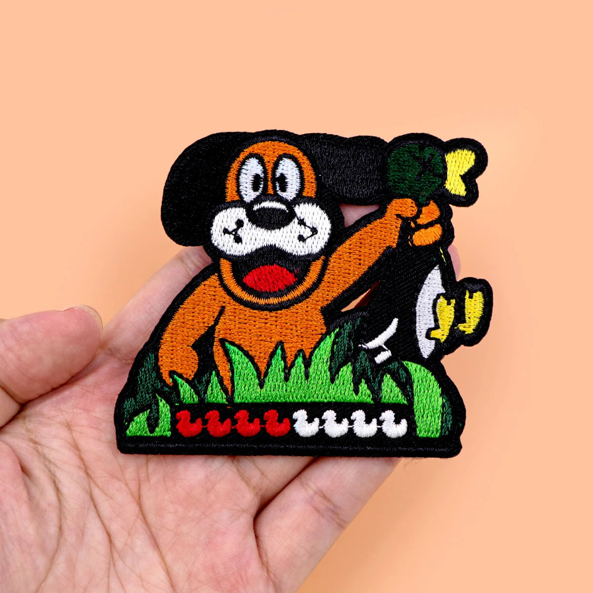 Funny Dog Iron On Patch Clothes Patch For Clothing Cartoon Duck Embroidered Patch Garment Apparel Accessories Sewing Stickers