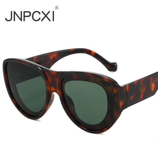JNPCXI New Oversized Pilot Sunglasses Women Retro Gradient Mirror Shades UV400 Fashion Men Trending Punk Blue Pink Sun Glasses