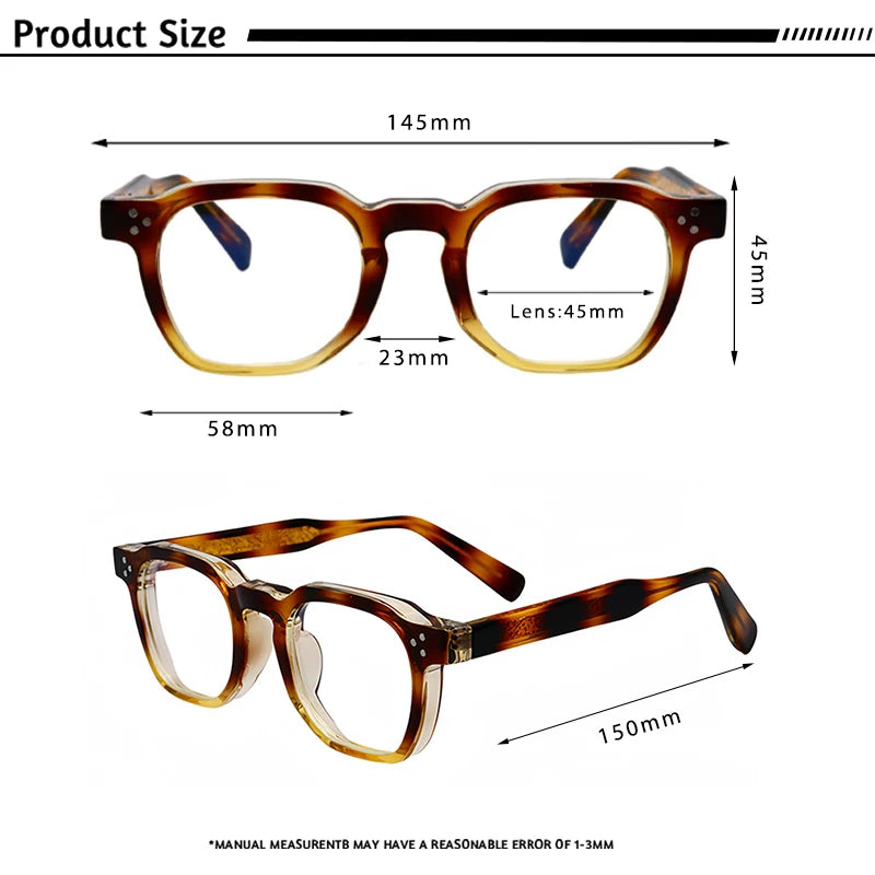 CATERSIDE New Square Flat Light Glasses for Men Women Retro TR Frame Eyeglass High-Quality Eyewear Minimalist Matching