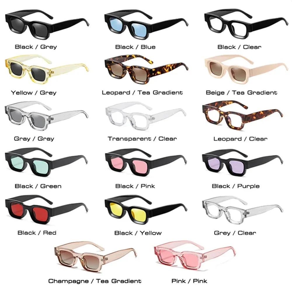 JNPCXI Polarized Ins Popular Fashion Small Square Sunglasses Women Retro Punk Shades Men Trending Sun Glasses UV400