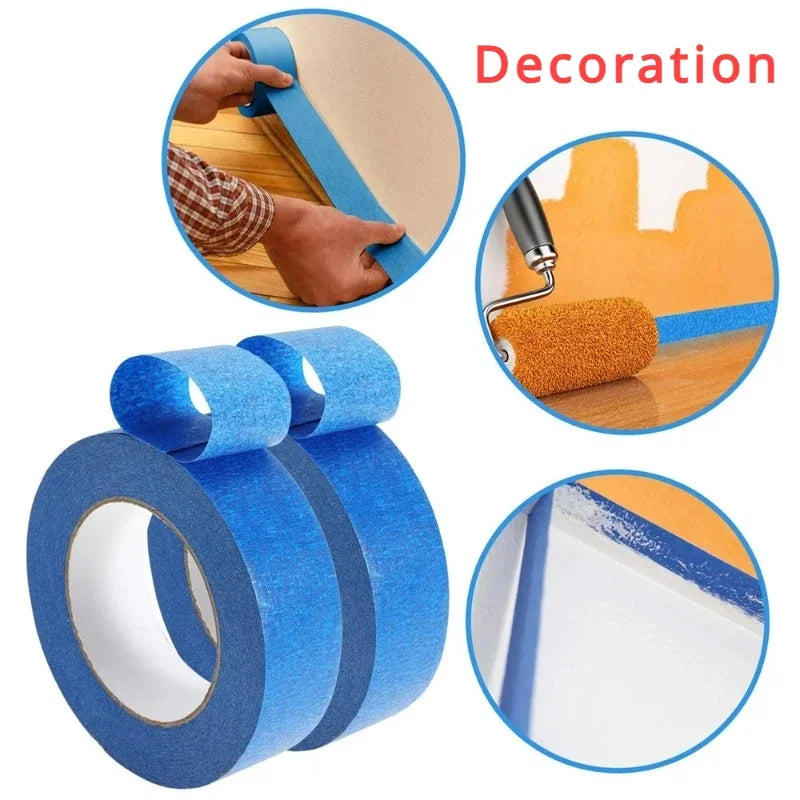 3Rolls 20m/Roll Paint Tape Multi-Surface Masking Easy Removal Paint Tape Security Wall Painting Crafts Art Construction Home