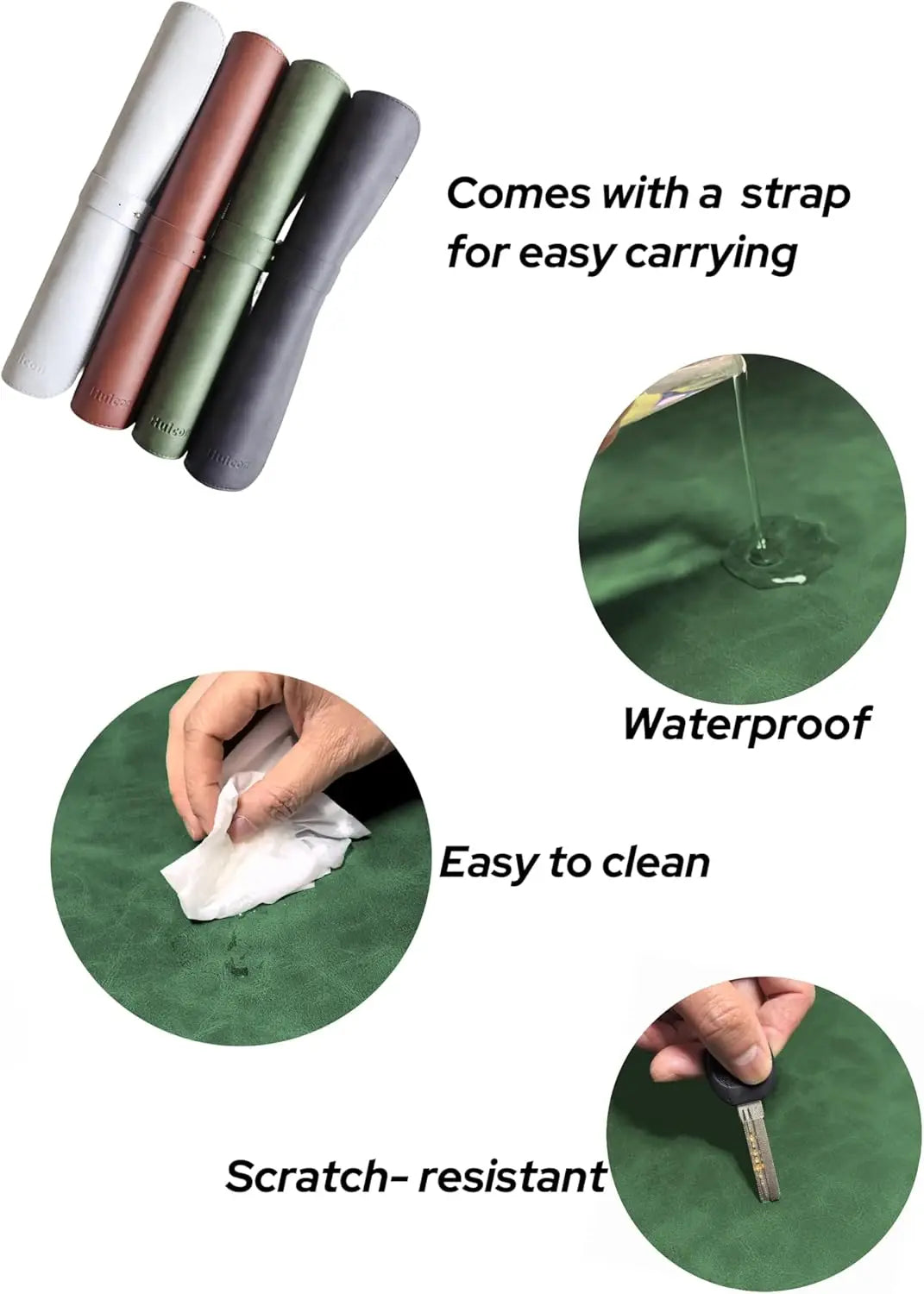 Dual-Sided Mouse Pad, Natural Cork & PU Leather Large Desk Pad for Office and Home Work, Desk Protector Non-Slip, Waterproof