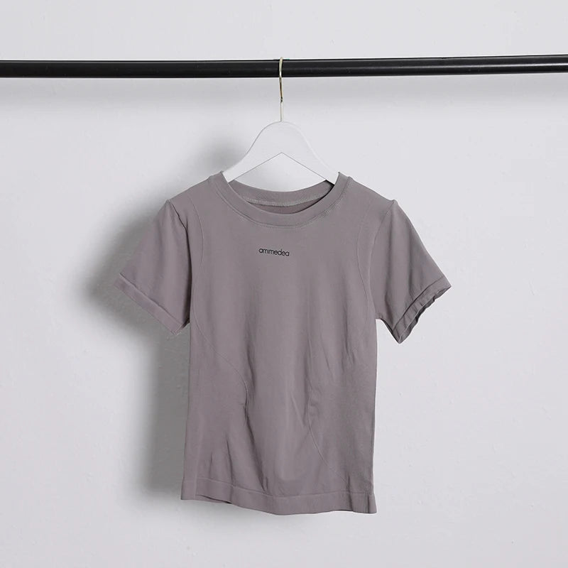 Summer Breathable Short-sleeved Yoga Clothes Women's Tops High Elastic Running Quick-drying Clothes Sports Tights T-shirts