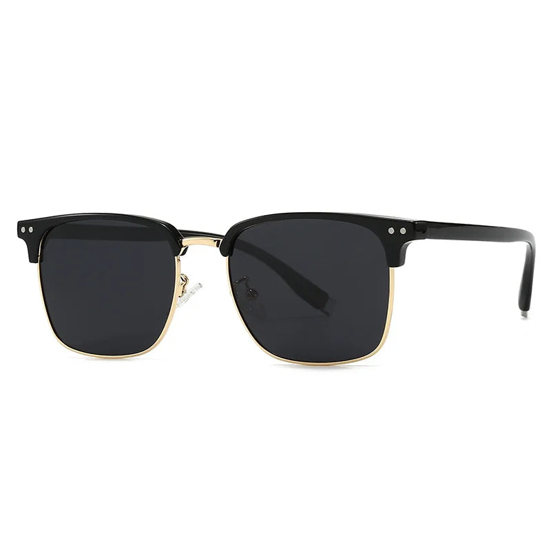 JNPCXI Rice Nail Polarized Square Metal Men Luxury Sunglasses Fashion Gradient Women Shades UV400 Sun Glasses