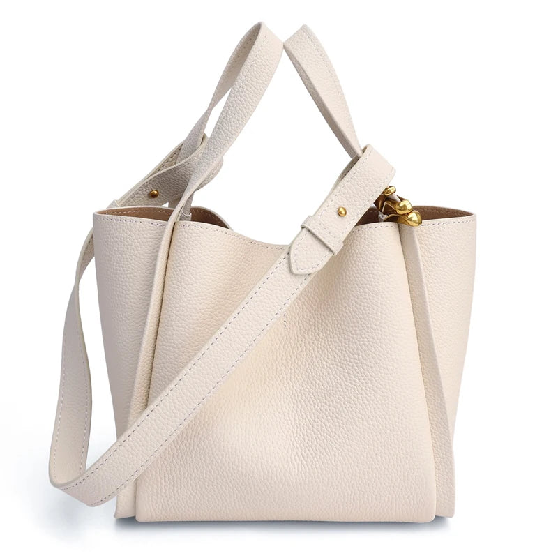 2026 New Style Women Soft Genuine Leather Bucket Bag & Soft Leather Basket Bag Elegant Handbag for Mother as a Mother's Day Gift