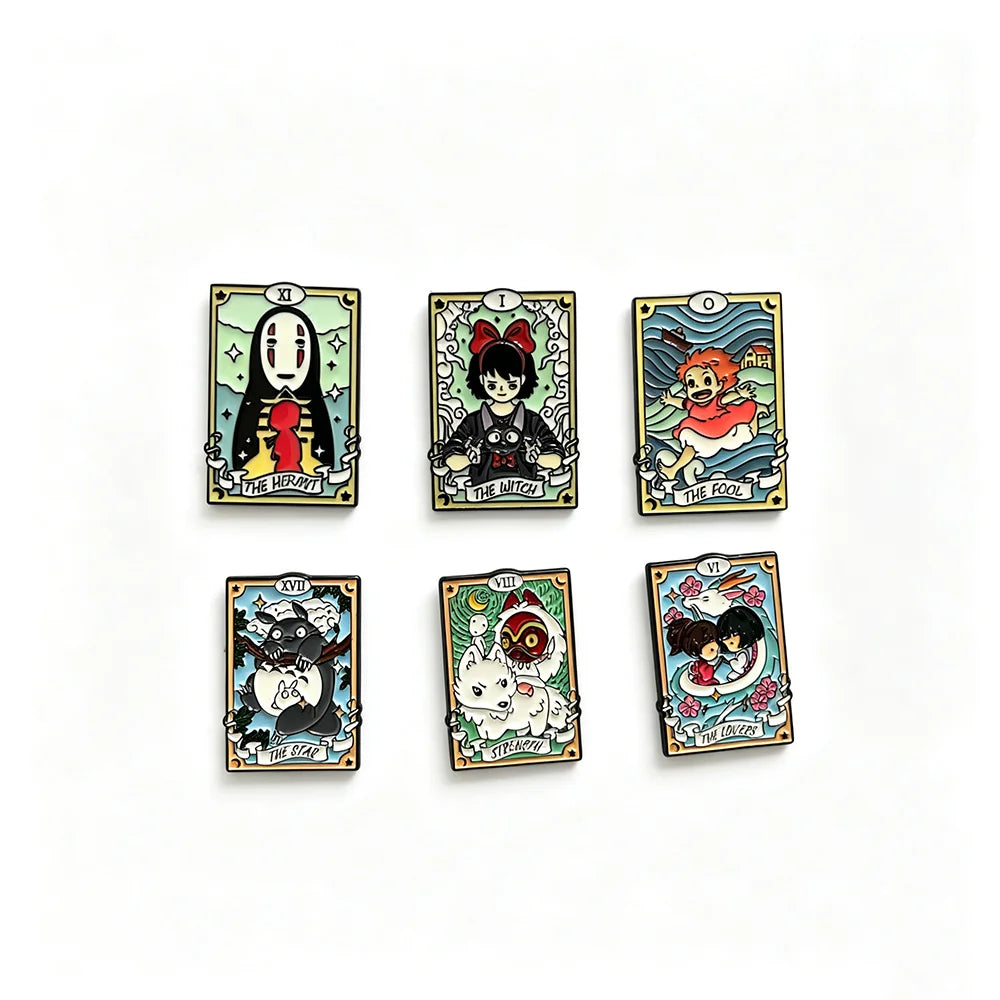 6PCS Character Brooch Cartoon Little Girl Shape Metal Badge Small Gift Wholesale Bag Pins and Badges Backpack Accessories Lapel