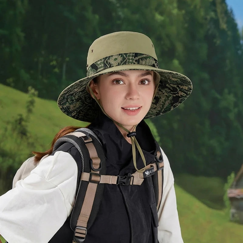 9275-New spring and summer men's and women's wide-brimmed fisherman hats for outdoor activities, hiking and fishing, sun hats